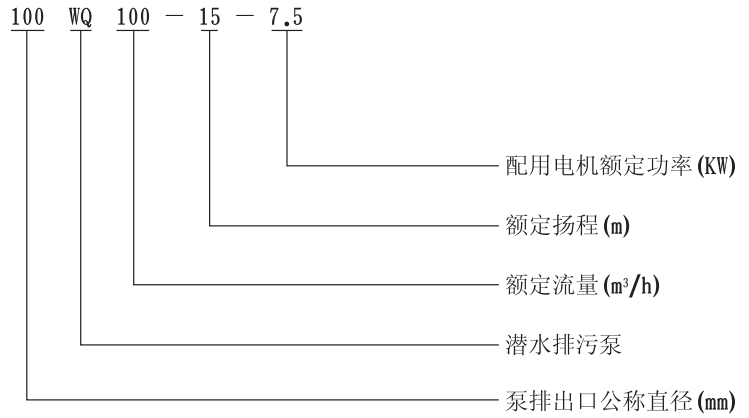 QW（WQ)潜水式无堵塞快猫成人APP型号意义